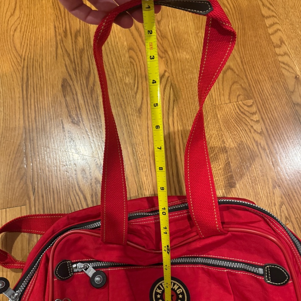 KIPLING DUFFLE TRAVEL BAG red. Vintage - Picture 13 of 13